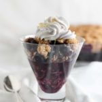 Blueberry Limoncello Crisp with Whipped Coconut Milk. Hints of lemon in this wheat-free crisp, topped with fluffy whipped coconut milk.