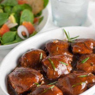 Super easy Italian Chicken with Balsamic and Herbs. One-step recipe that you can make in your slow cooker.