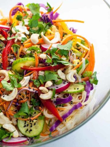 Crunchy Thai Noodle Salad in a serving bowl