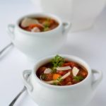 One-Pot Healthy and Hearty Tuscan Minestrone Soup. Brimming with rich Italian tomato flavour, this is an easy slow cooker soup. Set it and forget it!
