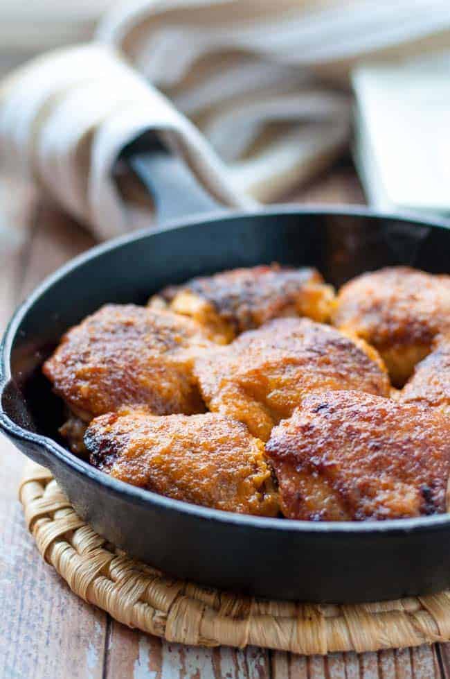 One Pan Spicy Miso-Ginger Chicken Thighs