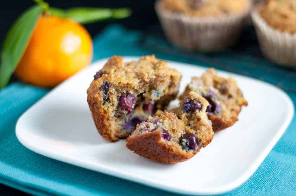Paleo Blueberry Orange Muffins . Tender grain-free muffins naturally flavoured with fresh blueberries and oranges. |www.flavourandsavour.com