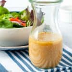 sesame miso dressing in a flask