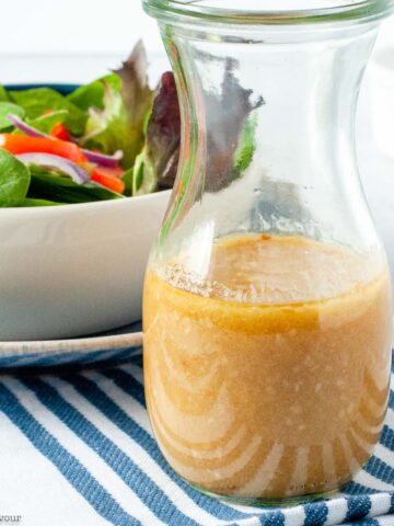 sesame miso dressing in a flask