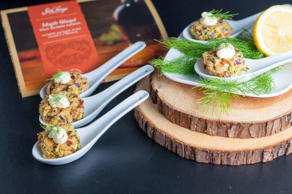 Smoked Salmon Zucchini Cakes with Lemon Dill Dip