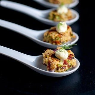 These Smoked Salmon Zucchini Cakes with Lemon Dill Dip make a healthy savoury appetizer. They're baked, not fried! Crispy little fritters with a piquant dip. |www.flavourandsavour.com