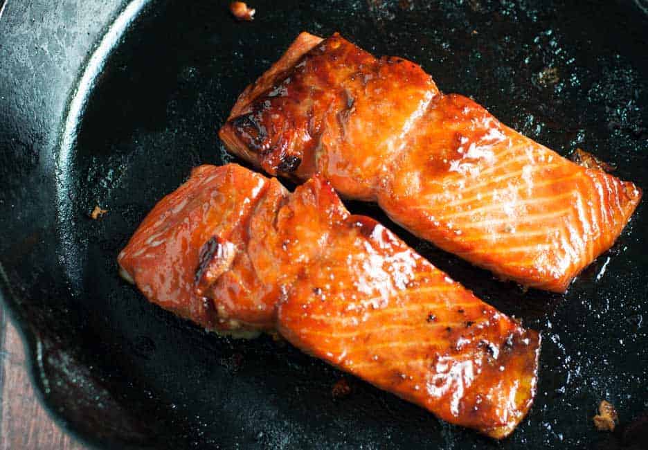 Caramelized Sockeye Salmon with Wild Huckleberry Gastrique. Full of omega-3's, nutritionists recommend eating salmon once or twice a week. Here's a delicious way to do so! |www.flavourandsavour.com