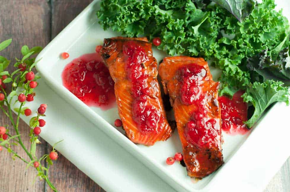 Caramelized Sockeye Salmon with Wild Berry Gastrique |www.flavourandsavour.com