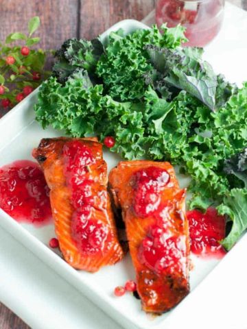 Caramelized Sockeye Salmon with Wild Berry Gastrique |www.flavourandsavour.com