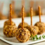 Mini Cherry Almond Cheese Balls on a Stick - easy and fun appetizer! |www.flavourandsavour.com