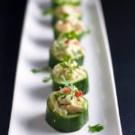 Paleo Crab-Stuffed Cucumber Cups. An easy healthy appetizer that's gluten-free and dairy-free! |www.flavourandsavour.com