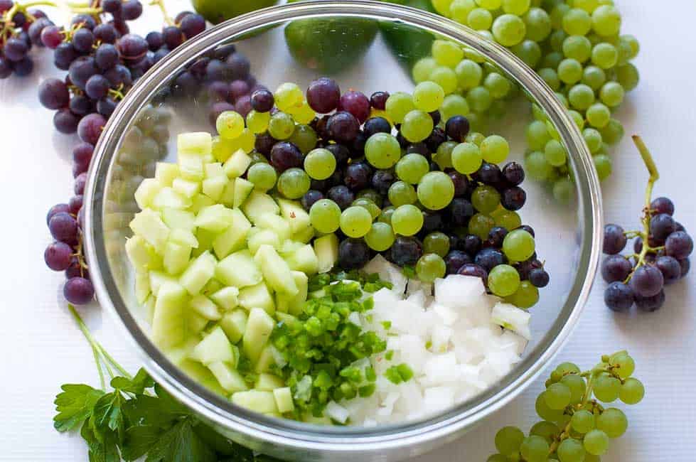 Grape Salsa with Lime and Cilantro |www.flavourandsavour.com