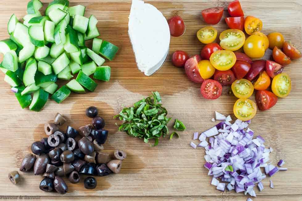 Ingredients for Mediterranean Quinoa Salad