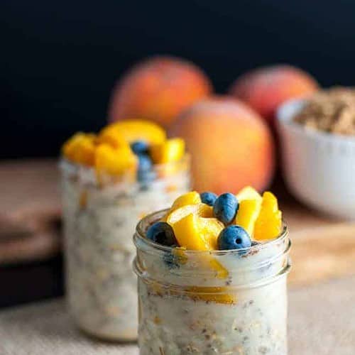 Peach and Blueberry Overnight Oats - Flavour and Savour
