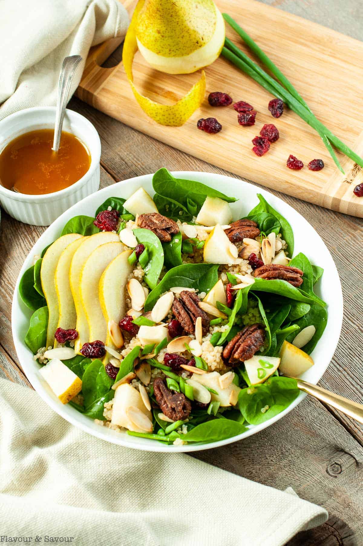 Harvest Quinoa Salad with cranberries and pears