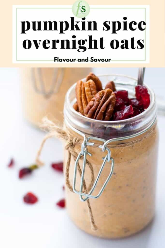 image and text for pumpkin spice overnight oats
