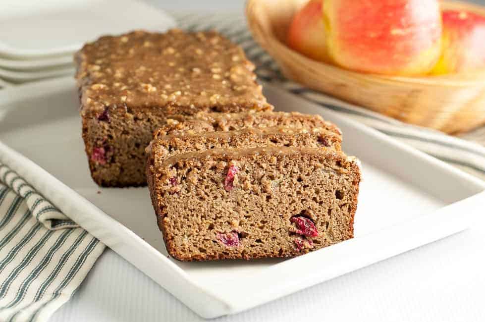 Grain-Free Apple Cranberry Bread sliced