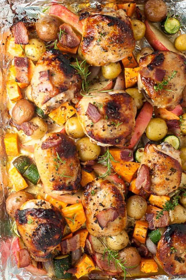 Sheet Pan Chicken and Roasted Harvest Vegetables - Flavour ...