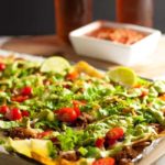 Sheet Pan Chicken Nachos with Avocado Cream