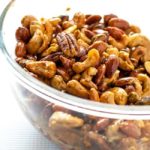 Espresso-Glazed Holiday Nut Mix in a bowl
