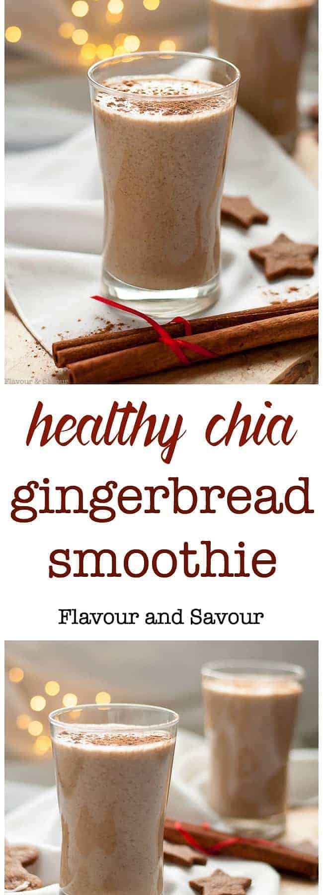 Healthy Chia Gingerbread Smoothie for Holiday Breakfasts