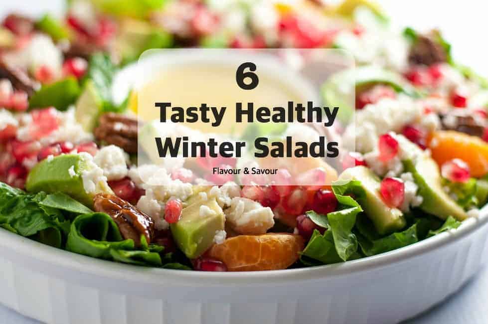 Try these tasty healthy winter salads made with colourful seasonal vegetables, fruits, and nuts. 