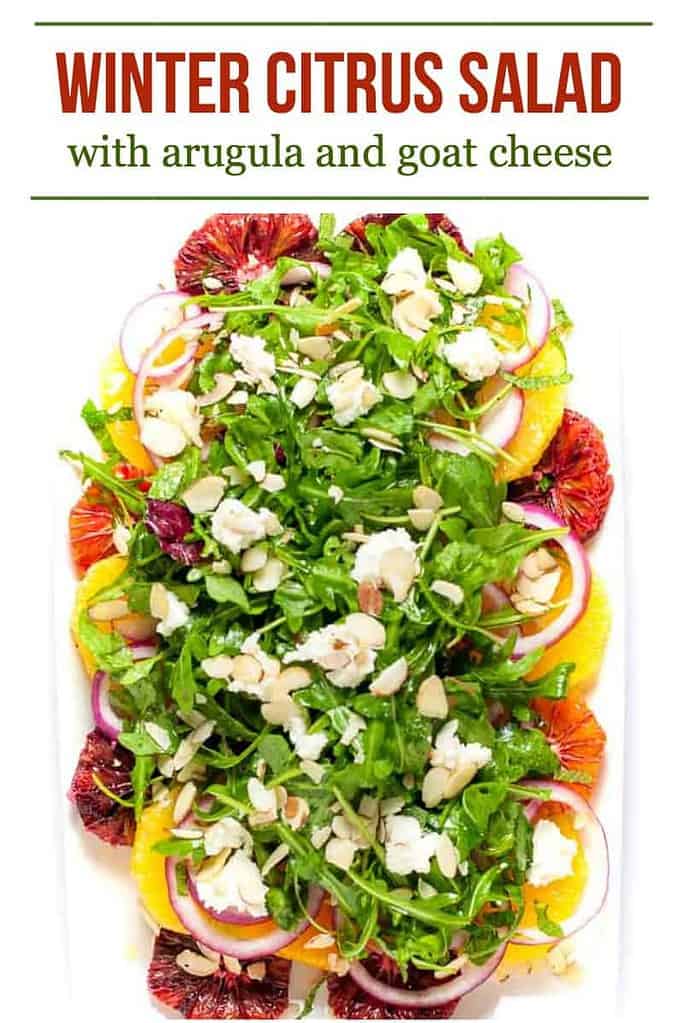 Pinterest Pin for Winter Salad with Arugula and Goat Cheese
