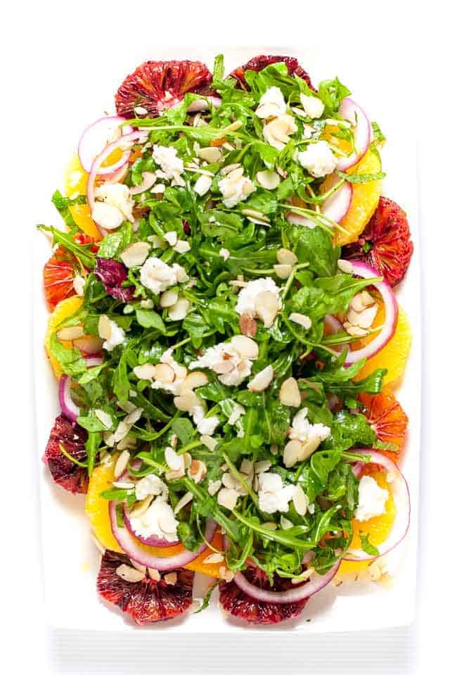 Winter Citrus Salad with Arugula and Goat Cheese.