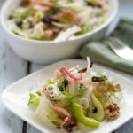 Fennel-Celery Salad with Figs and Blue Cheese. A delicate salad of fennel and celery with surprising bursts of flavour from shallots, figs, blue cheese and walnuts. Will make this one again and again! |www.flavourandsavour.com