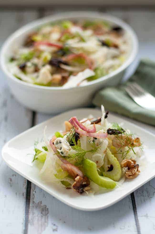 Fennel-Celery Salad with Figs and Blue Cheese.