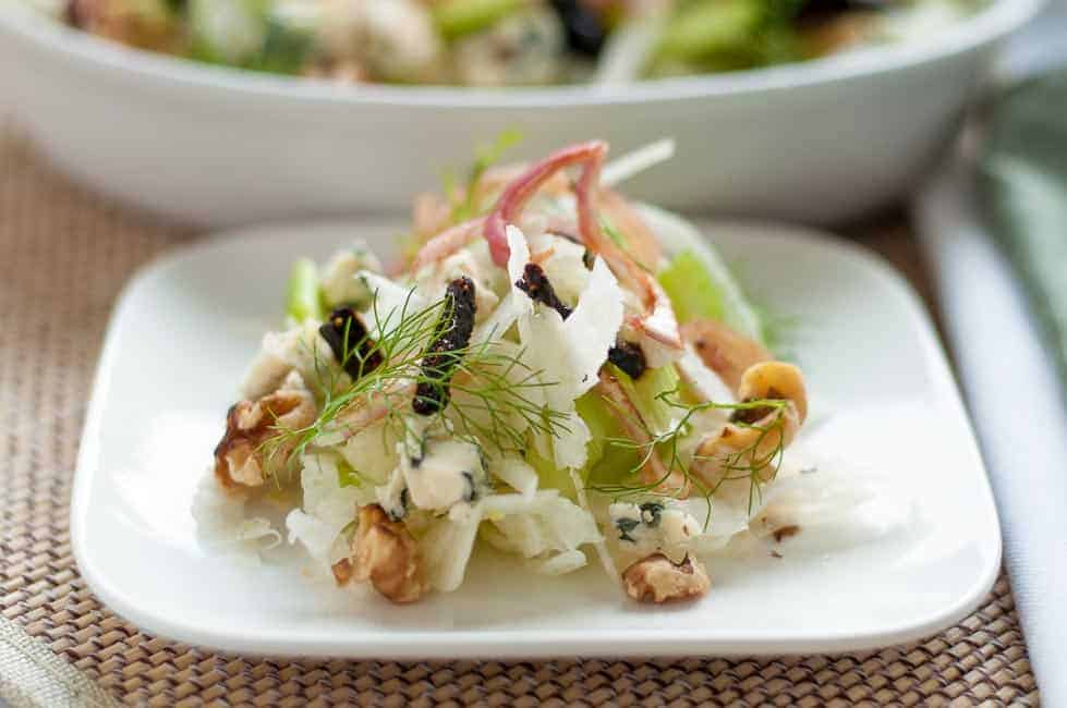 Fennel-Celery Salad with Figs and Blue Cheese. 