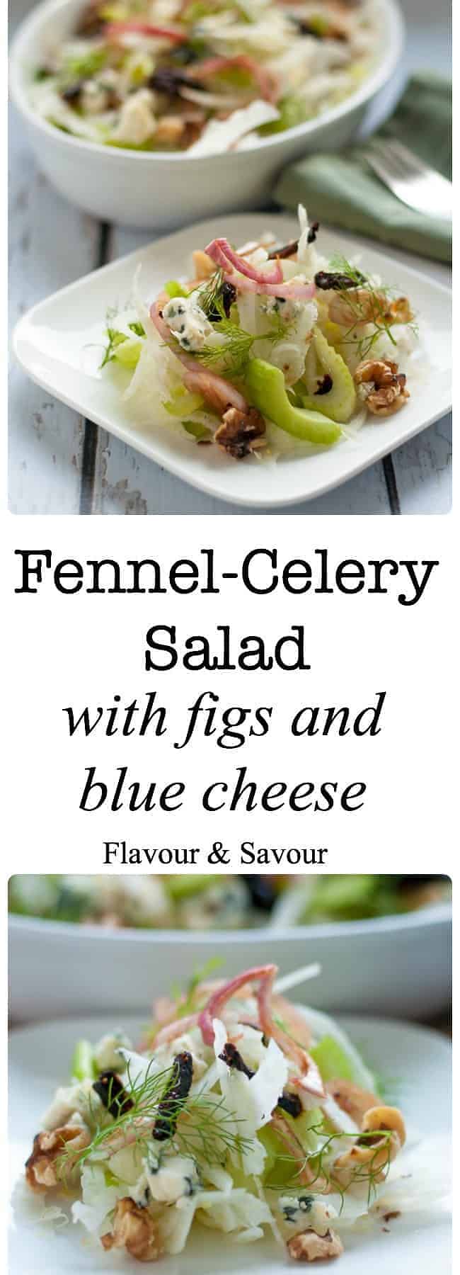 Fennel-Celery Salad with Figs and Blue Cheese.