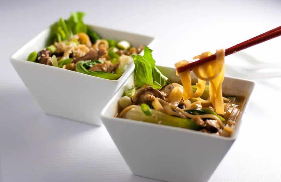 Enjoy some umami bliss with this healthy Ginger Garlic Miso Soup with Shiitake and Oyster Mushrooms and baby Bok Choy.