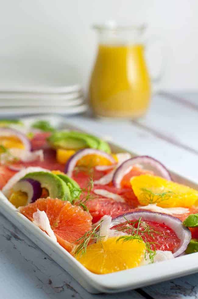 Grapefruit-Orange Avocado Salad with Fennel. 