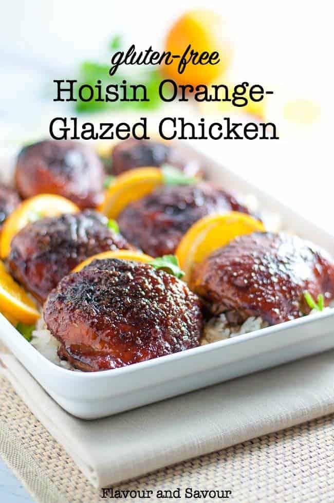 Gluten-Free Hoisin Orange Glazed Chicken thighs title