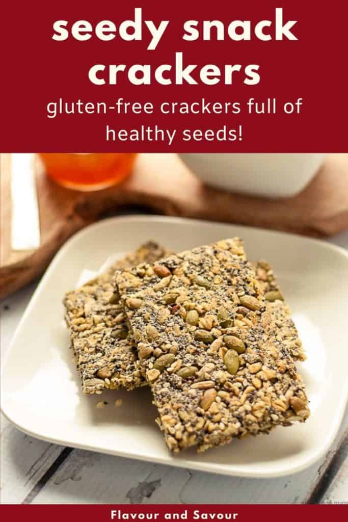 Text overlay and image for Seedy Snack Crackers