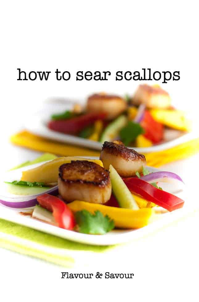 How to Sear Scallops and make seared scallops with mango salad