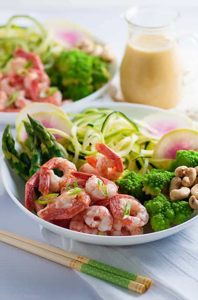 Pin for Grilled Shrimp Zoodle Bowl