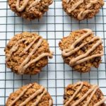 These Gluten Free Apple Raisin Oatmeal Cookies with Maple Pecan Glaze make an ideal mid-morning or after-school snack. |www.flavourandsavour.com