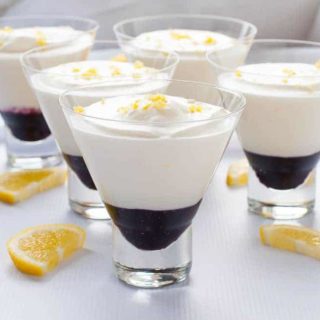Light Lemon Mousse with Blueberry Sauce