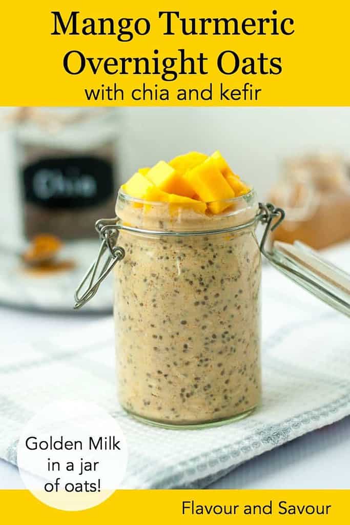 Pinterest Pin for Mango Turmeric Overnight Oats
