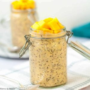 Two jars of Mango Turmeric Overnight Oats