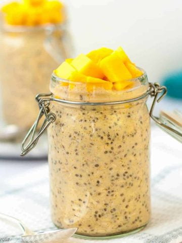 Two jars of Mango Turmeric Overnight Oats