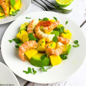 Prawn Mango Avocado Salad overhead view