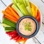 This easy Smoked Salmon White Bean Dip is made with low calorie, high fiber, protein-rich white kidney beans. It's flavoured with lemon, feta and zesty capers.