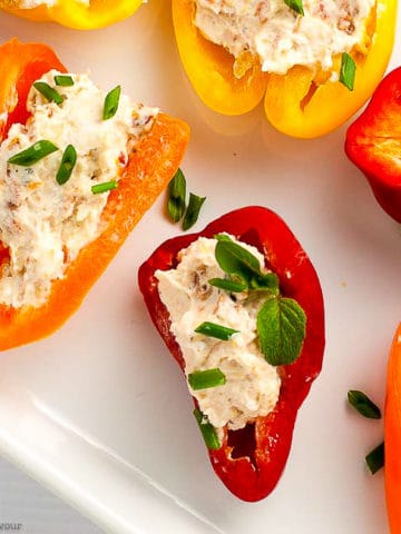 Red Orange and Yellow Stuffed Mini Peppers