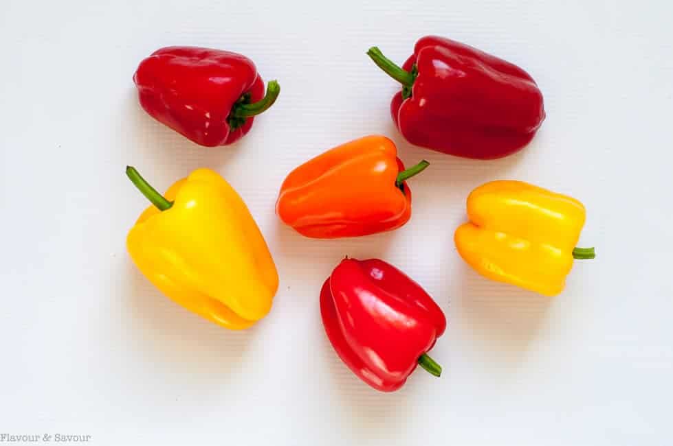 Mini peppers for Sun-dried Tomato, Artichoke and Cheese Stuffed Mini Peppers.