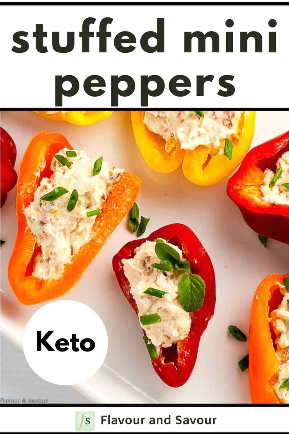 Pinterest Pin for Stuffed Mini Peppers