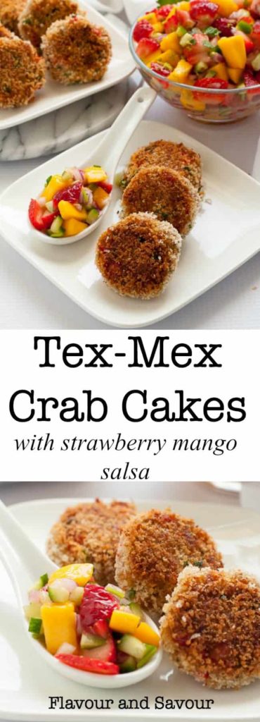 Tex Mex Crab Cakes with Strawberry Mango Salsa