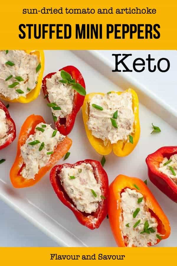 Stuffed Mini Peppers with text overlay